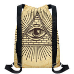 Illuminati Eye Print Drawstring Backpack