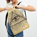 Illuminati Eye Print Drawstring Backpack
