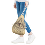 Illuminati Eye Print Drawstring Bag