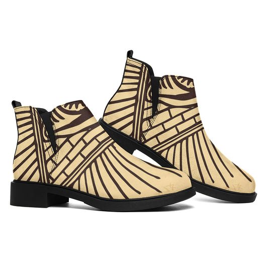 Illuminati Eye Print Flat Ankle Boots