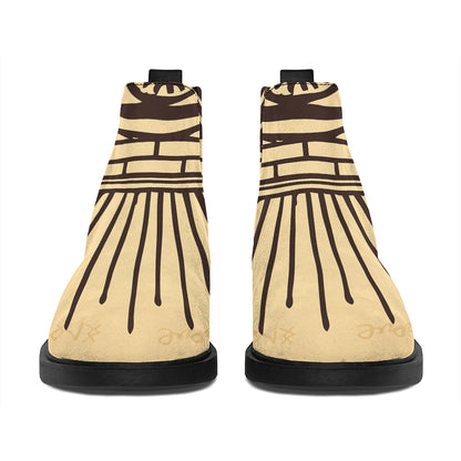 Illuminati Eye Print Flat Ankle Boots