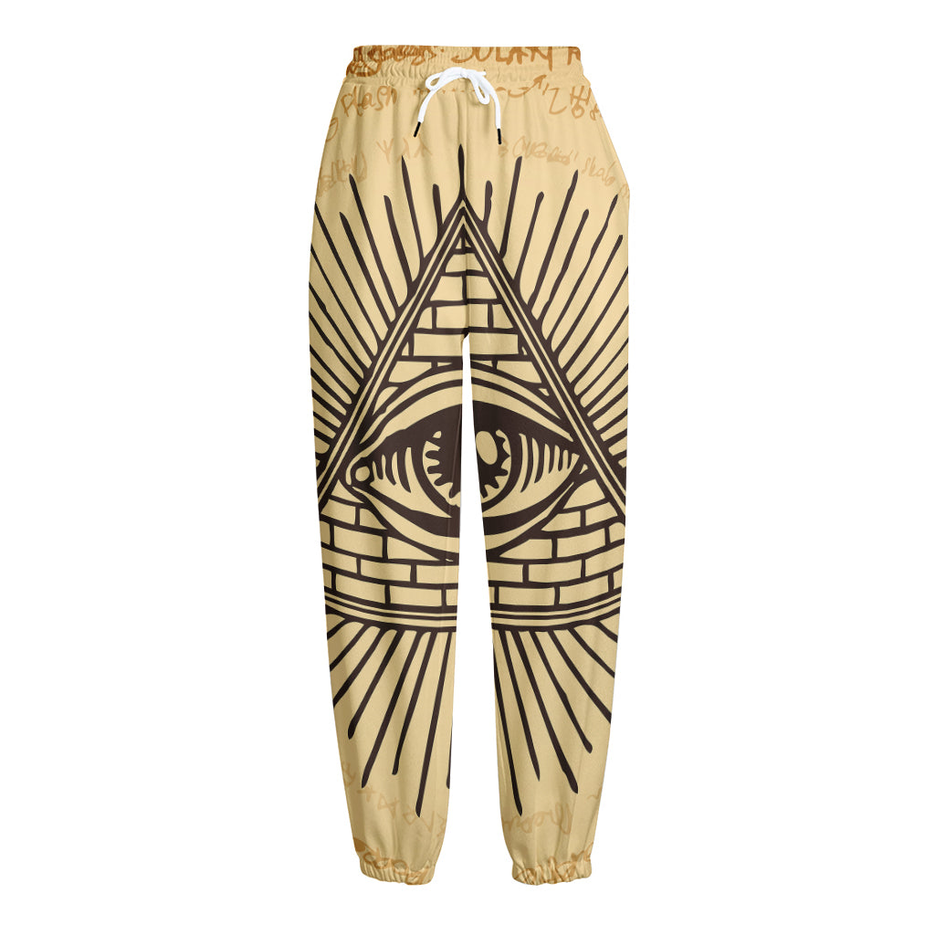 Illuminati Eye Print Fleece Lined Knit Pants