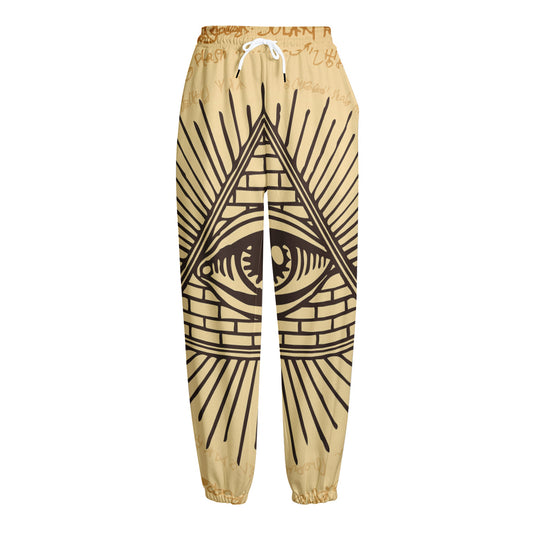 Illuminati Eye Print Fleece Lined Knit Pants