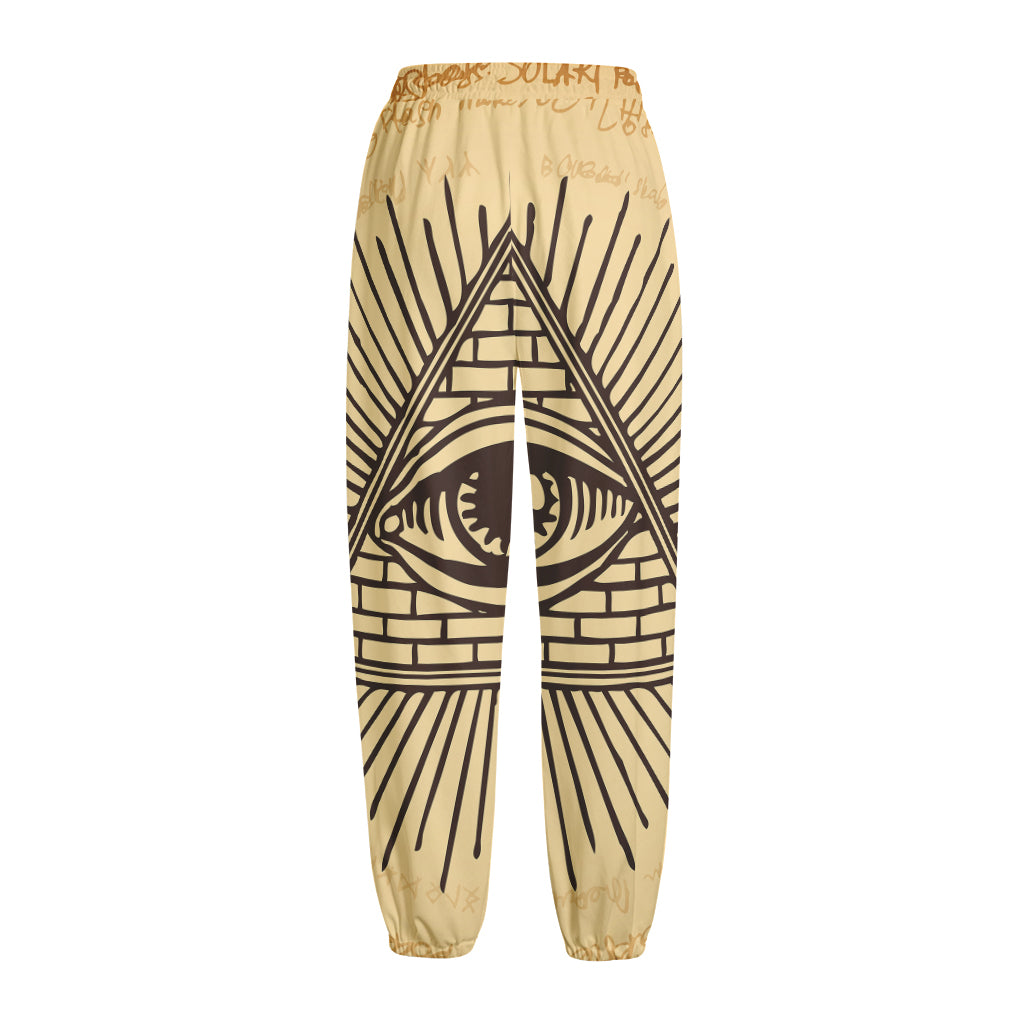 Illuminati Eye Print Fleece Lined Knit Pants