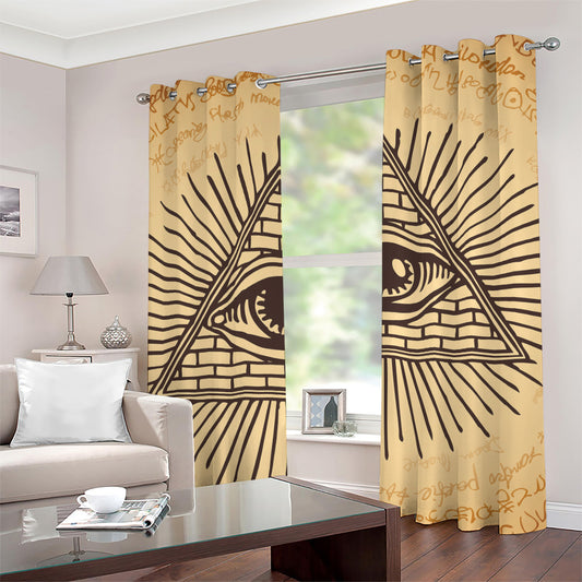 Illuminati Eye Print Grommet Curtains