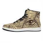 Illuminati Eye Print High Top Leather Sneakers