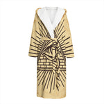 Illuminati Eye Print Hooded Bathrobe