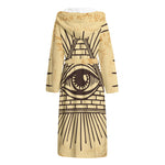 Illuminati Eye Print Hooded Bathrobe