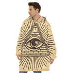 Illuminati Eye Print Hoodie Blanket