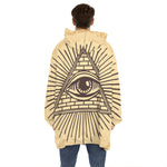 Illuminati Eye Print Hoodie Blanket