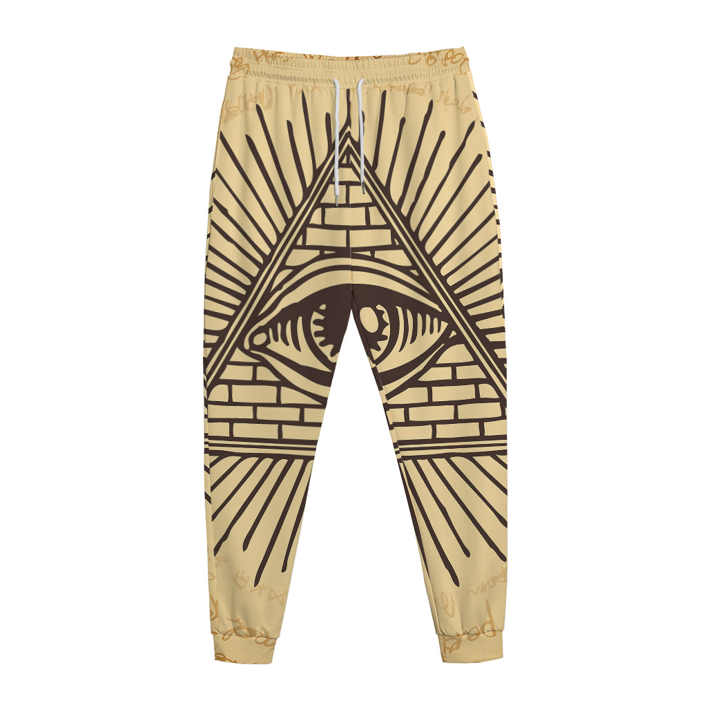 Illuminati Eye Print Jogger Pants