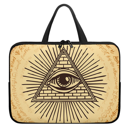Illuminati Eye Print Laptop Sleeve With Handle