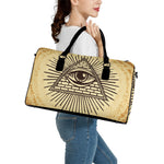 Illuminati Eye Print Leather Duffle Bag