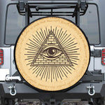 Illuminati Eye Print Leather Spare Tire Cover