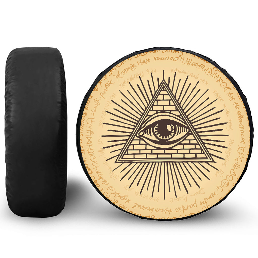 Illuminati Eye Print Leather Spare Tire Cover