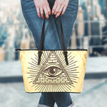 Illuminati Eye Print Leather Tote Bag