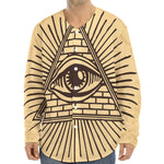 Illuminati Eye Print Long Sleeve Baseball Jersey