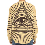 Illuminati Eye Print Long Sleeve Baseball Jersey