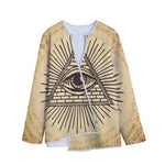 Illuminati Eye Print Long Sleeve Short Coat