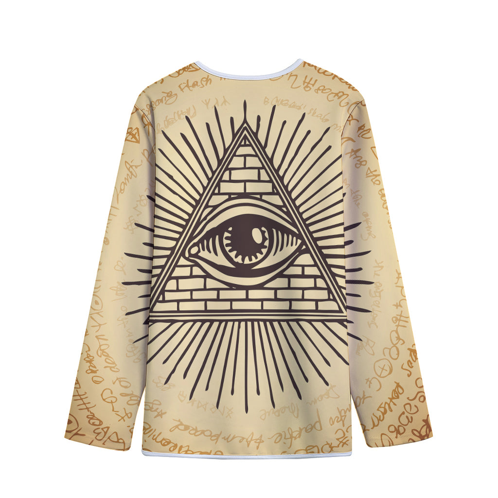 Illuminati Eye Print Long Sleeve Short Coat