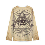 Illuminati Eye Print Long Sleeve Short Coat