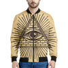 Illuminati Eye Print Men's Bomber Jacket