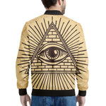 Illuminati Eye Print Men's Bomber Jacket