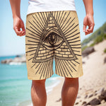 Illuminati Eye Print Men's Cargo Shorts
