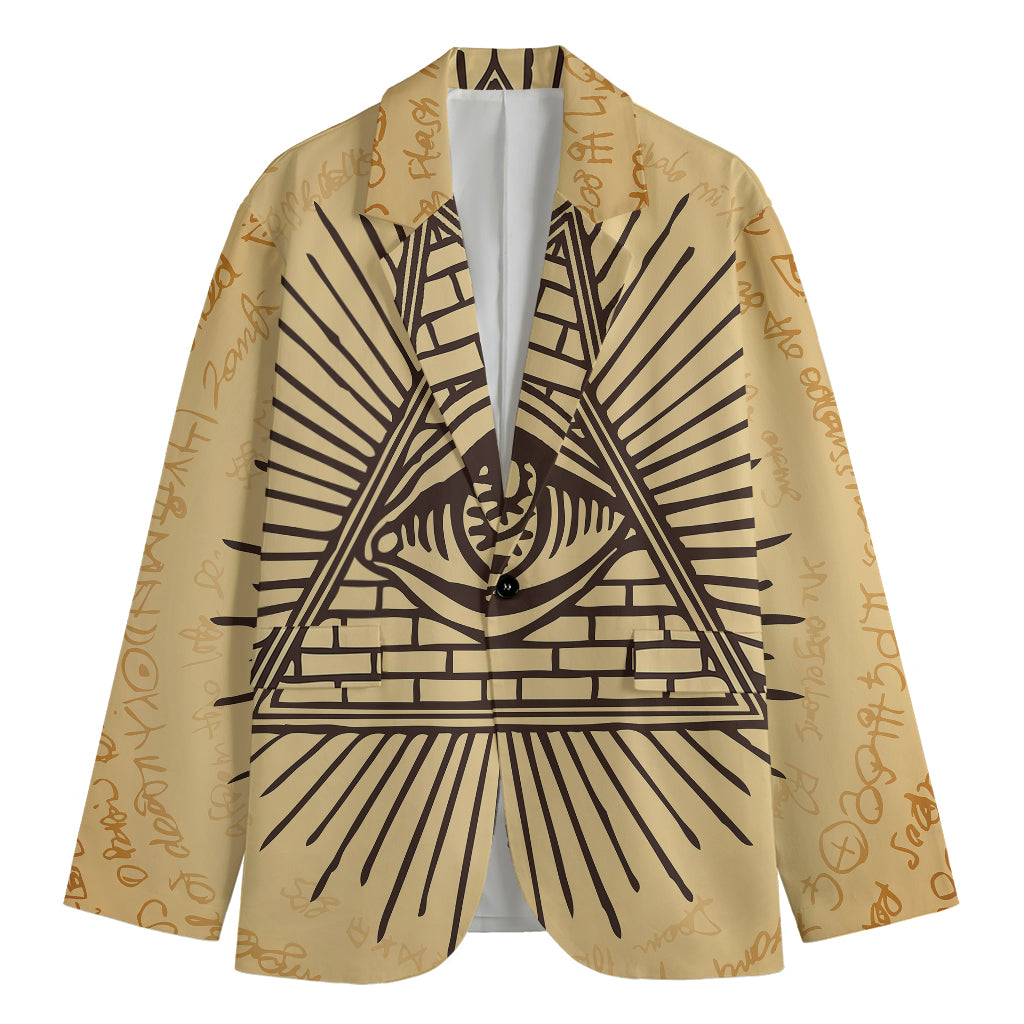 Illuminati Eye Print Men's Cotton Blazer