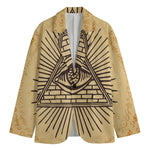 Illuminati Eye Print Men's Cotton Blazer