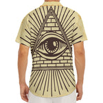 Illuminati Eye Print Men's Deep V-Neck Shirt