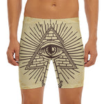 Illuminati Eye Print Men's Long Boxer Briefs