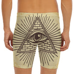 Illuminati Eye Print Men's Long Boxer Briefs