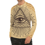 Illuminati Eye Print Men's Long Sleeve Rash Guard