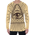 Illuminati Eye Print Men's Long Sleeve T-Shirt