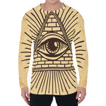 Illuminati Eye Print Men's Long Sleeve T-Shirt