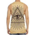 Illuminati Eye Print Men's Muscle Tank Top