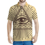 Illuminati Eye Print Men's Polo Shirt