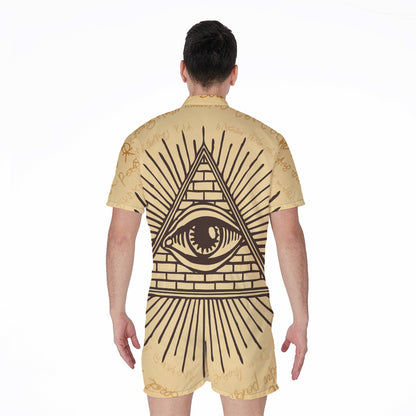 Illuminati Eye Print Men's Rompers