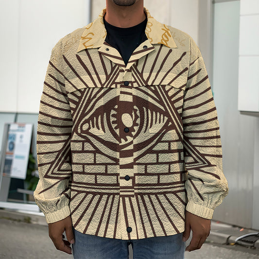 Illuminati Eye Print Men's Shirt Jacket