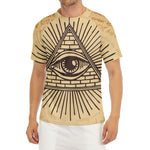 Illuminati Eye Print Men's Short Sleeve Rash Guard