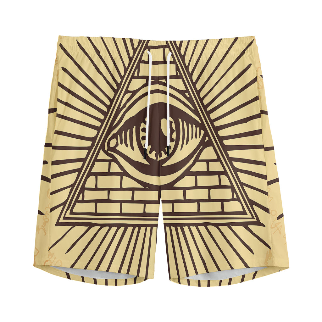 Illuminati Eye Print Men's Sports Shorts