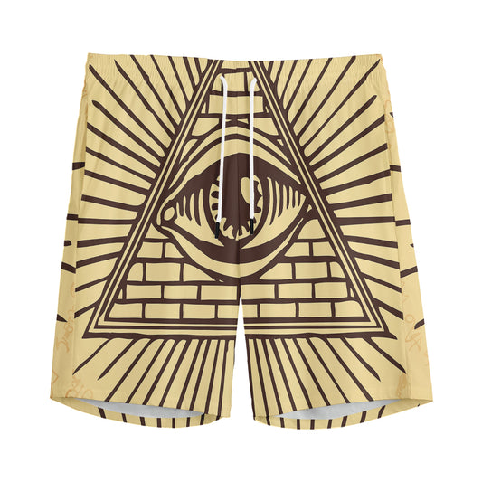 Illuminati Eye Print Men's Sports Shorts