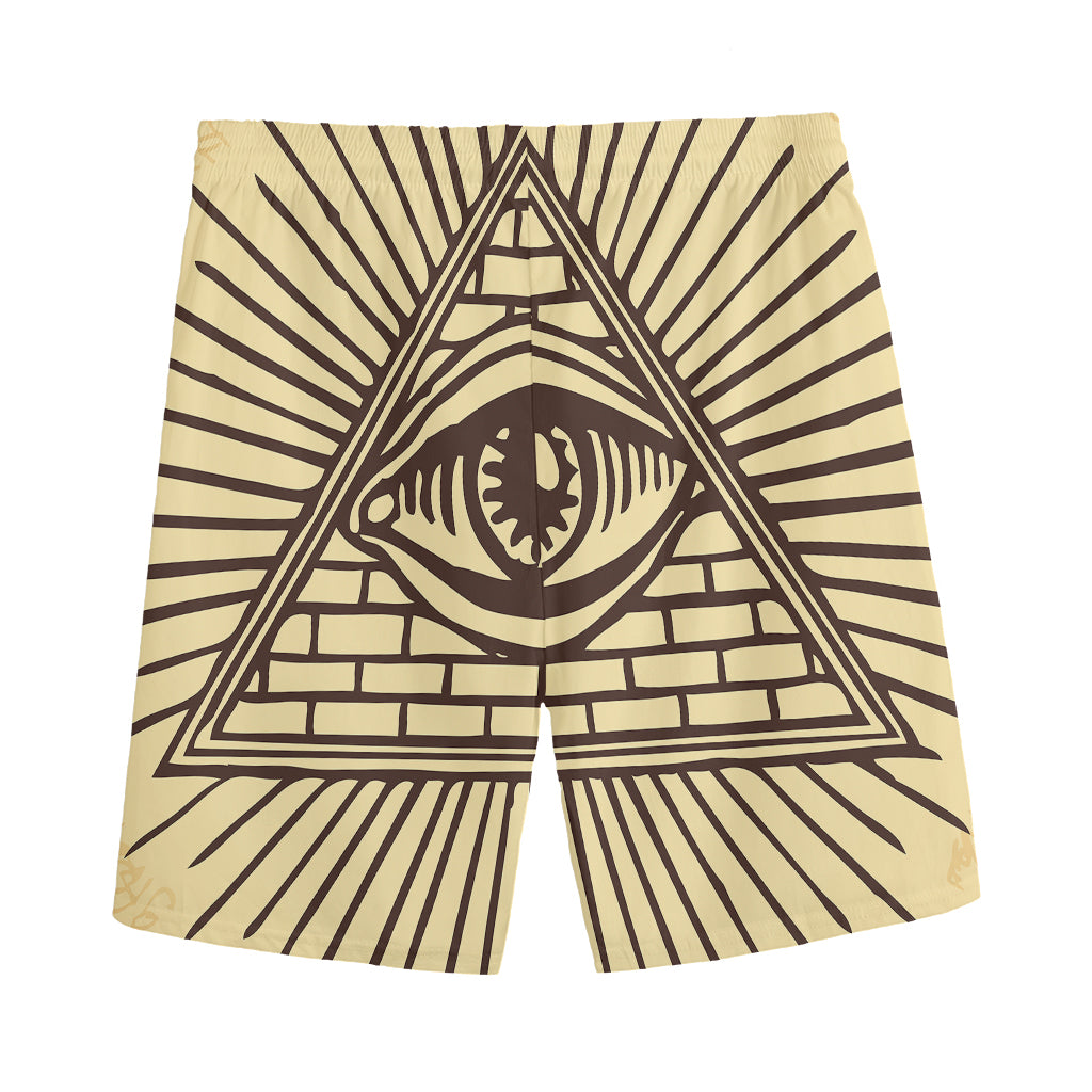 Illuminati Eye Print Men's Sports Shorts