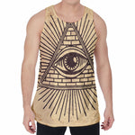 Illuminati Eye Print Men's Velvet Tank Top