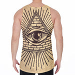 Illuminati Eye Print Men's Velvet Tank Top