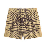 Illuminati Eye Print Mesh Shorts
