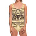 Illuminati Eye Print One Piece Swimsuit