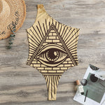 Illuminati Eye Print One Shoulder Bodysuit