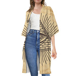 Illuminati Eye Print Open Front Beach Cover Up